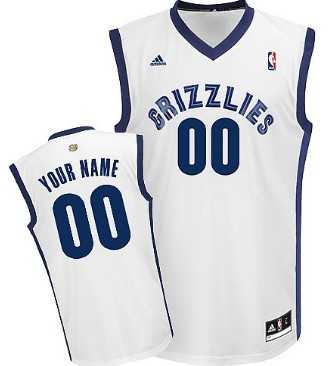Men & Youth Customized Memphis Grizzlies White Jersey